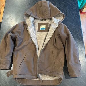 Cozy Brown Hooded Kids Puffer Jacket